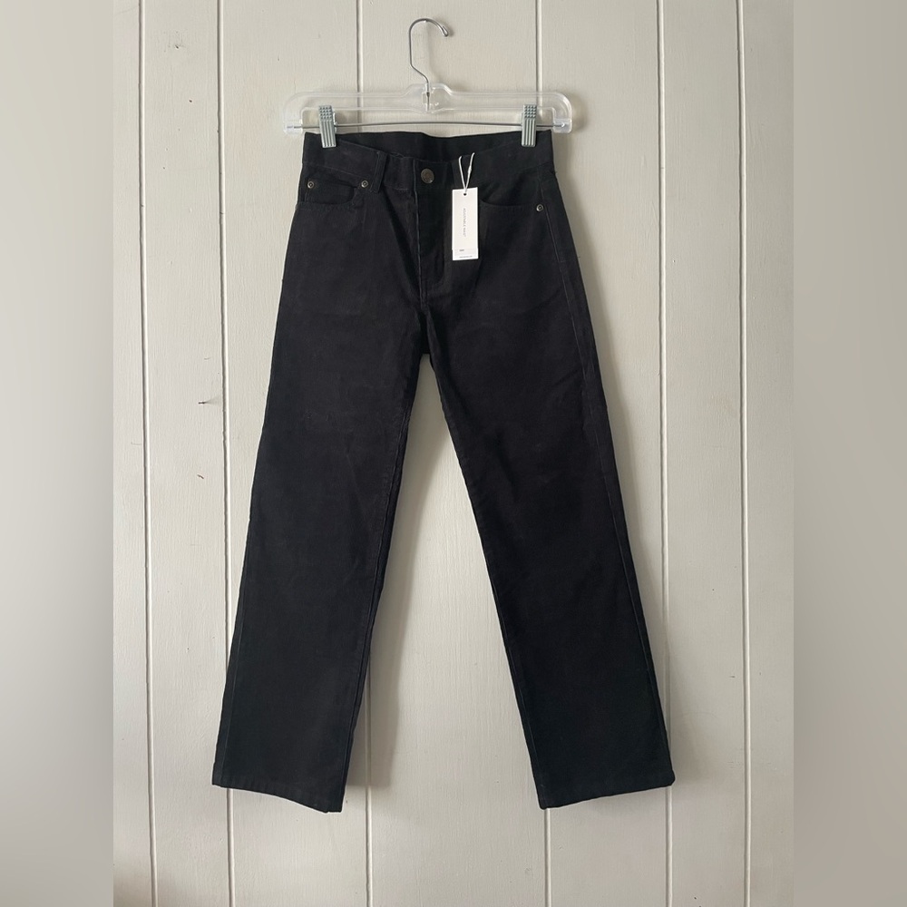 NWT Janie and Jack 8 Kid’s Corduroy Straight Trousers Pants Black Skinny